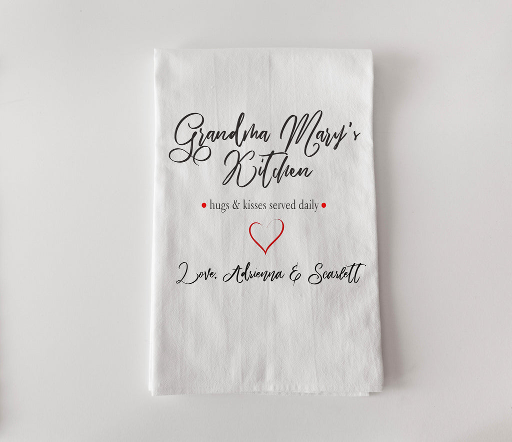 Personalized Tea Towel – Flour Sack – Served Daily