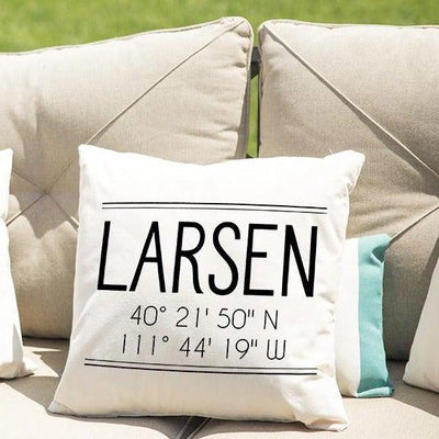 Personalized Location Throw Pillow Covers