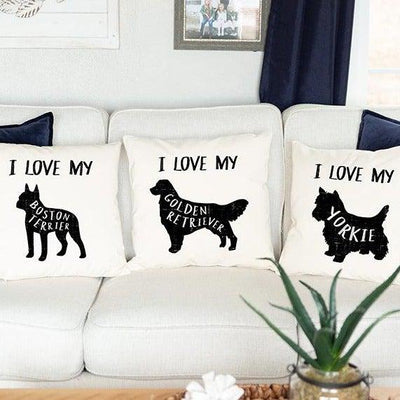 Personalized Dog Breed Throw Pillow Covers
