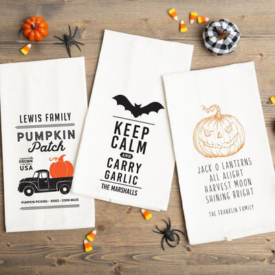 Personalized Halloween Tea Towels