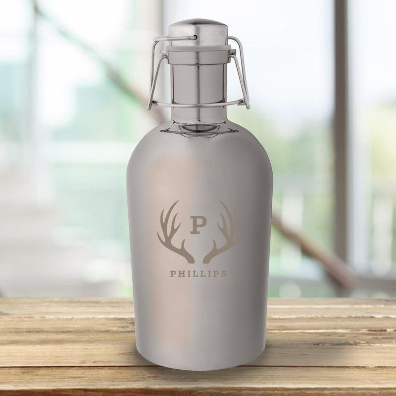 Personalized Gunmetal Growler – 64oz.