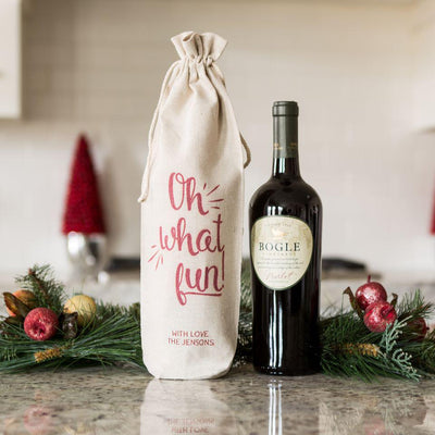 Personalized Christmas Wine Gift Bags