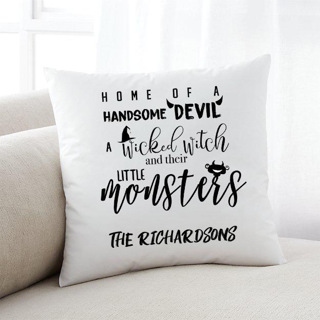 Personalized Little Monsters Halloween Throw Pillow  (Insert Included)