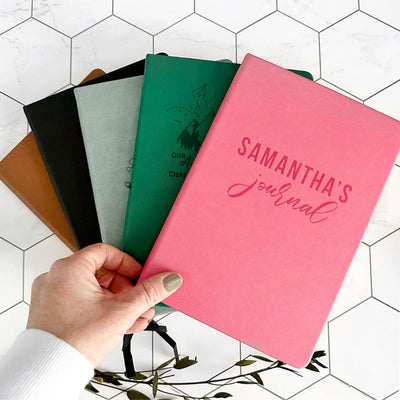 Personalized Leather Dot Journals