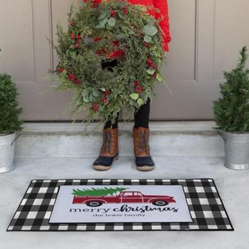 Personalized Layered Christmas Doormat Sets
