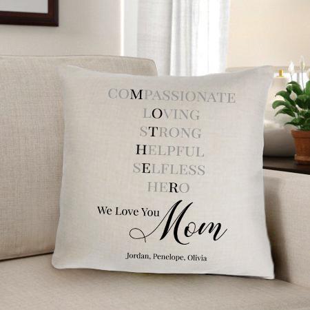 Personalized Definition of a Mother Throw Pillows (Insert Included)