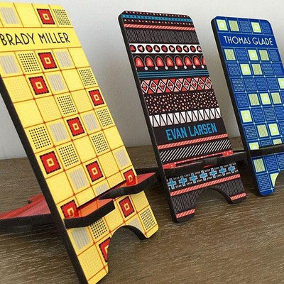 Personalized Cell Phone Stands – Geometric Shapes