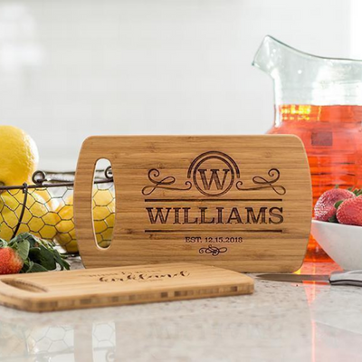 Personalized Small Easy Carry Cutting Board – Modern Collection