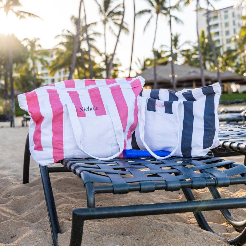 Personalized Beach Tote Bags – Candy Striped