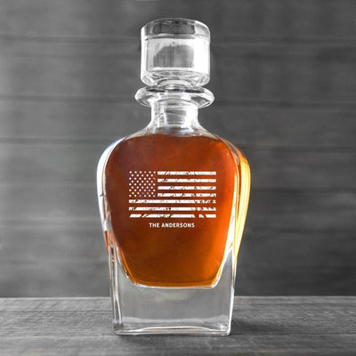 Personalized Patriotic Antique Whiskey Decanter 24oz.