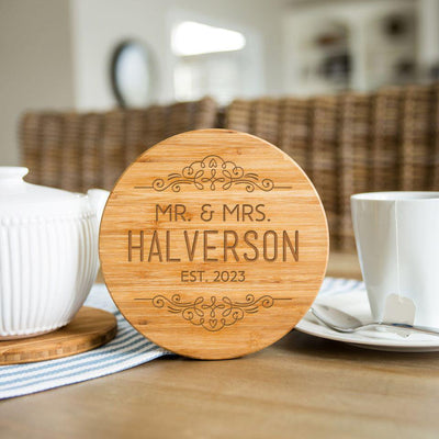 Personalized Bamboo Trivets – Couples Collection