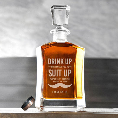 Personalized Groomsmen Proposal Whiskey Decanter