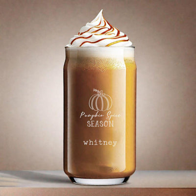 Personalized Fall Glass Can – 16oz