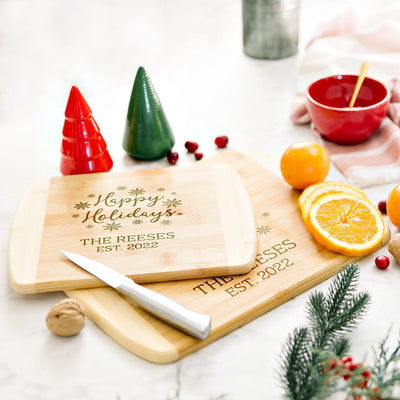 Personalized Holiday Bamboo Cutting Boards – Rounded Edge