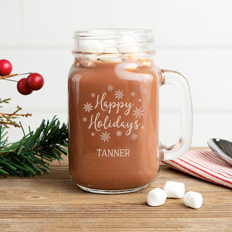 Personalized Christmas Mason Jar Glasses