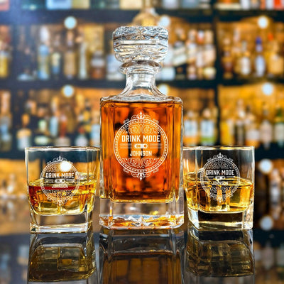 Personalized Funny Sayings Square Decanter Set