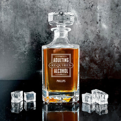 Personalized Square Decanter – Funny Sayings