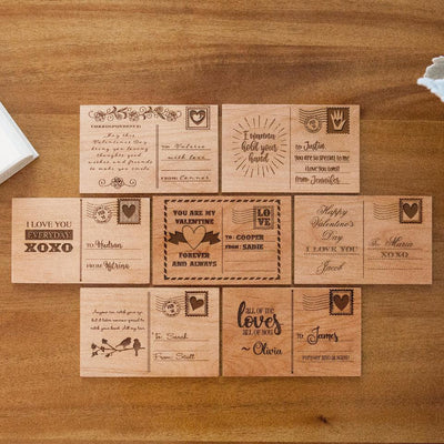 Personalized Valentine’s Wood Postcards
