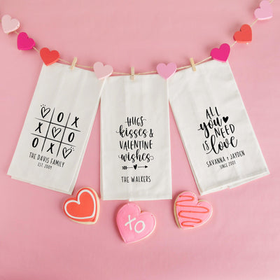 Personalized Valentine’s Day Tea Towels – Calligraphy Designs