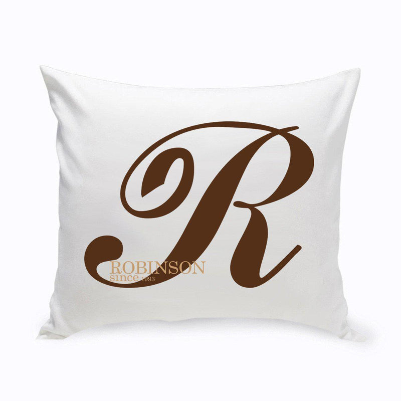 Personalized Family Initial Throw Pillow (Insert Included)