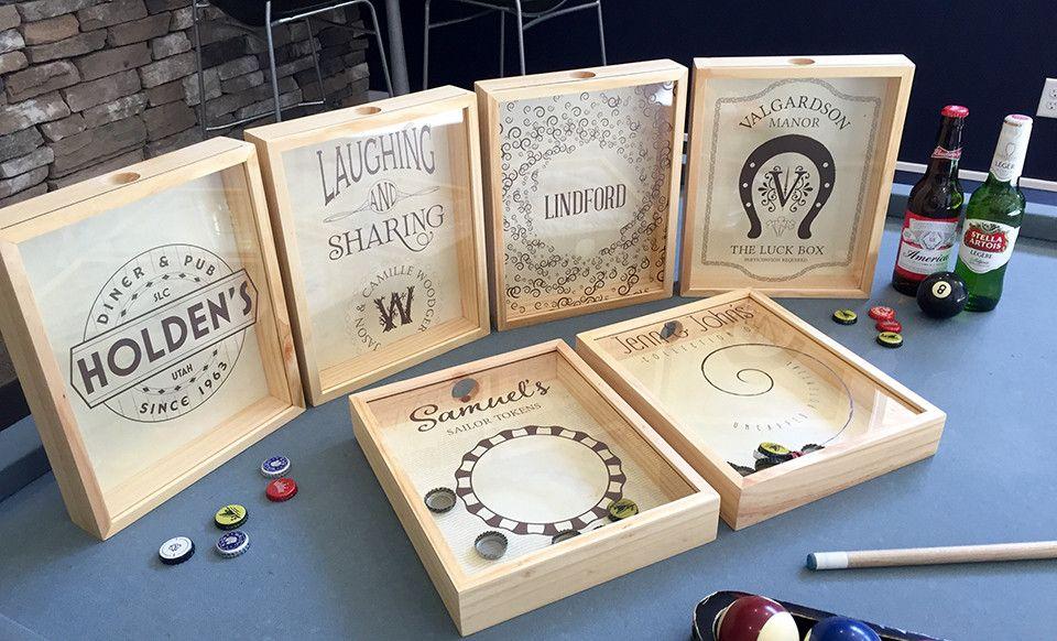 Personalized Beer Bottle Cap Shadow Box – Medium