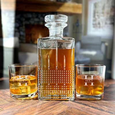 Executive Decanter Set with 2 Personalized Glasses