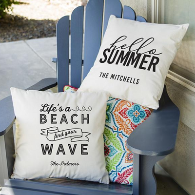 Personalized Summer Throw Pillow Covers
