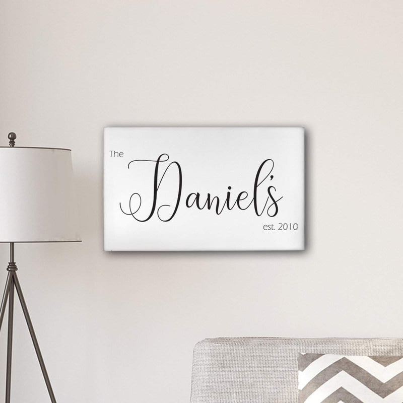 Personalized Last Name Modern Farmhouse 14″ x 24″ Canvas