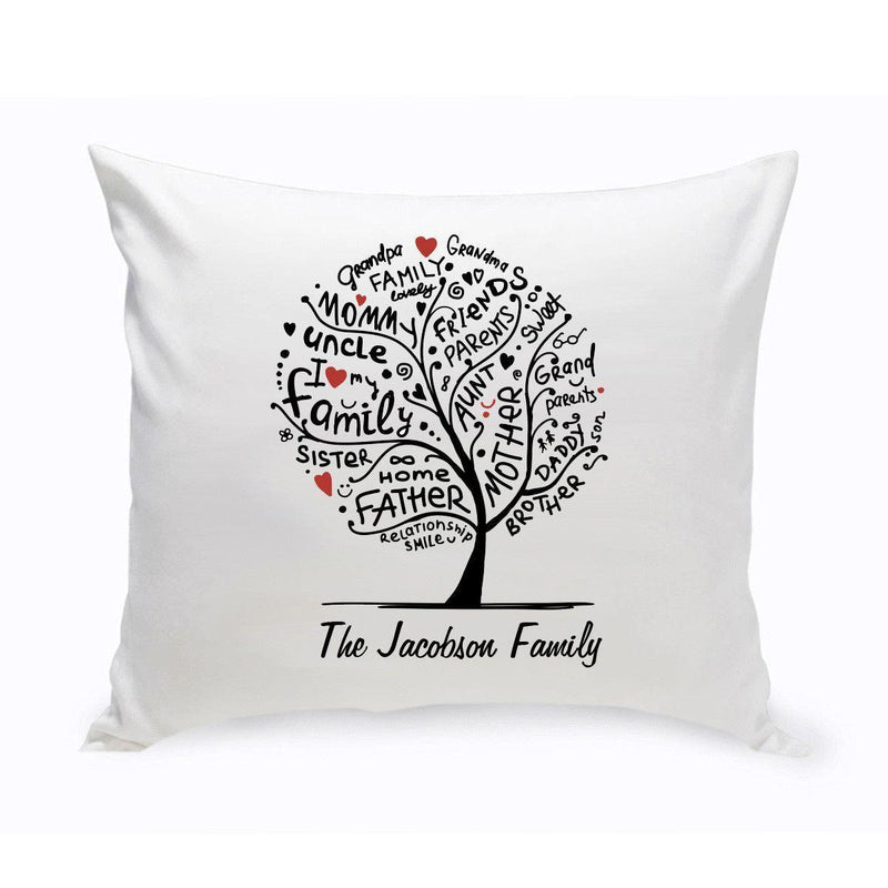 Personalized Family Roots Tree Square Throw Pillow