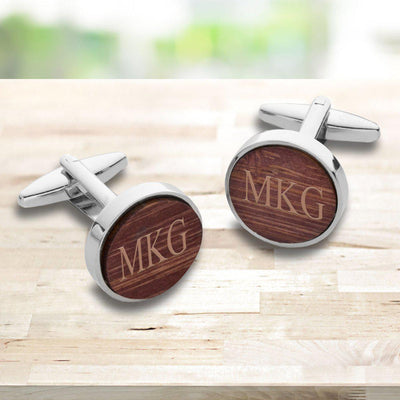 Personalized Wooden Walnut Cufflinks for Men