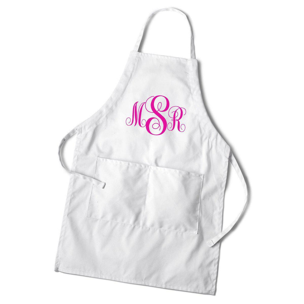 Monogram Womens White Apron